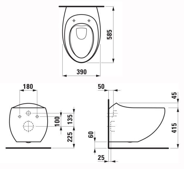 Унитаз подвесной Laufen Alessi One Rimless (H8209717570001) белый мат 825380 фото