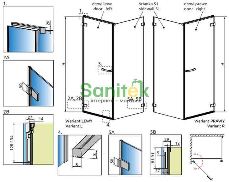 Душевая кабина Radaway Arta KDJ I 80x70 L (386081-03-01L+386019-03-01) профиль хром/стекло прозрачное 267442 фото