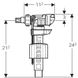 Впускной клапан Geberit type 380 (240.705.00.1) подвод воды сбоку 3/8" ниппель из латуни 162959 фото 3