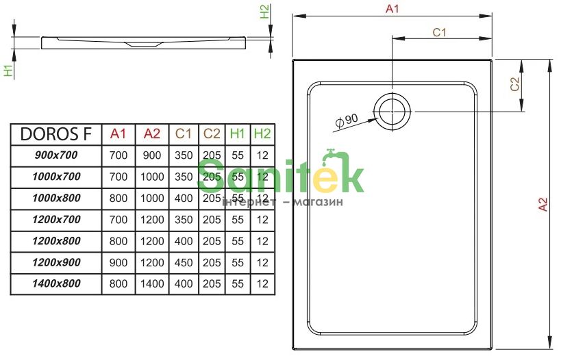 Душовий піддон Radaway Doros Plus F 100x80 (SDRFP1080-01) 208589 фото