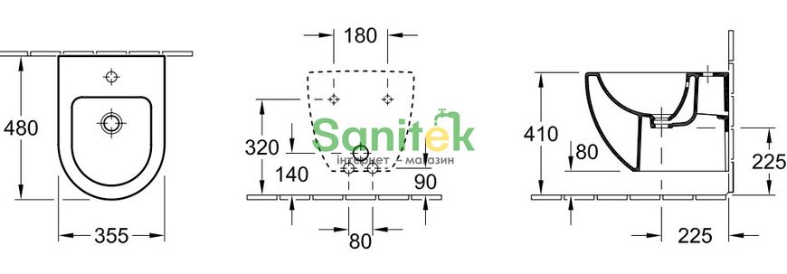 Биде подвесное Villeroy&Boch Subway 74060001 158124 фото