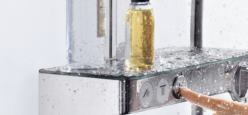 Душевая система Hansgrohe Raindance Select E 300 3jet Showerpipe 27127000 с термостатом (хром) 118156 фото