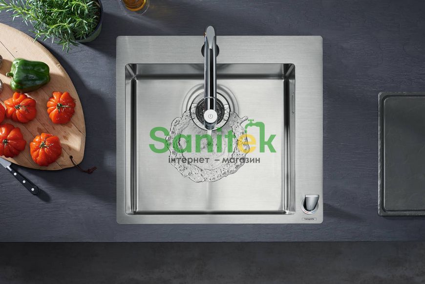 Кухонная мойка Hansgrohe C71-F450-06 ST (43201800) + Смеситель для кухни Hansgrohe Metris Select M71 73818800 с душем 219581 фото