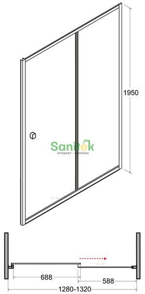 Душевая дверь Besco Duo slide 130 (DDS-130) профиль хром/стекло прозрачное 371361 фото