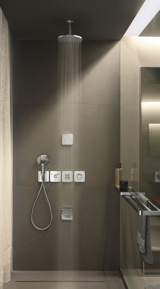 Змішувач для ванни та душу Axor Citterio E 36704000 прихованого монтажу з термостатом на 3 точки (хром) 125045 фото