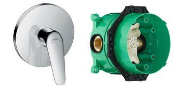 Смеситель для душа Hansgrohe Novus 71065000+01800180 скрытого монтажа (хром) 825421 фото