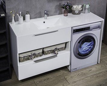 Тумба з умивальником Fancy Marble (Буль-Буль) Vivara 1500 Lauretta (біла) лівий 149664 фото