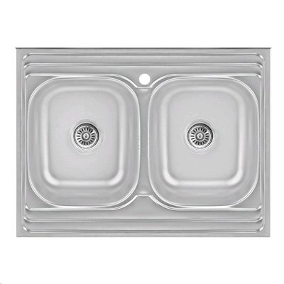 Кухонна мийка Lidz 6080 Decor 0,8 мм (LIDZ6080DEC08) накладна 388879 фото