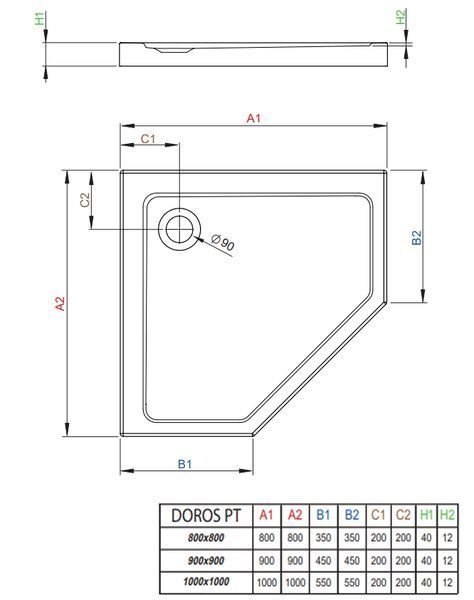 Душевой поддон Radaway Doros Plus PT 80x80 (SDRPTP8080-01) 279273 фото