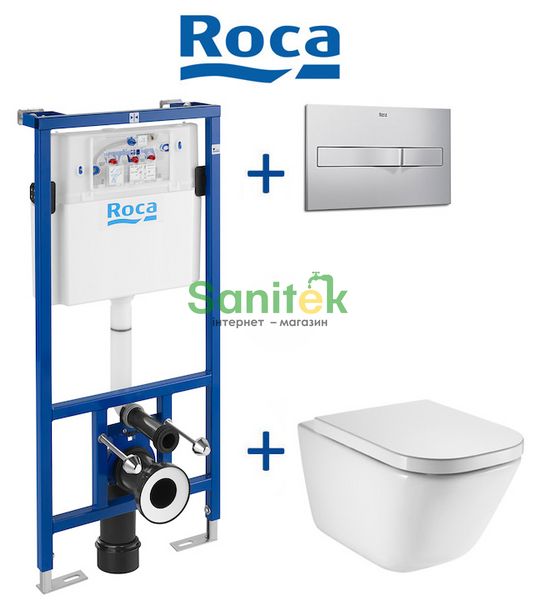Комплект інсталяції Roca Pro A890090020 з унітазом Roca Gap Clean Rim A34H47C000 з сидінням Soft Closing 151102 фото
