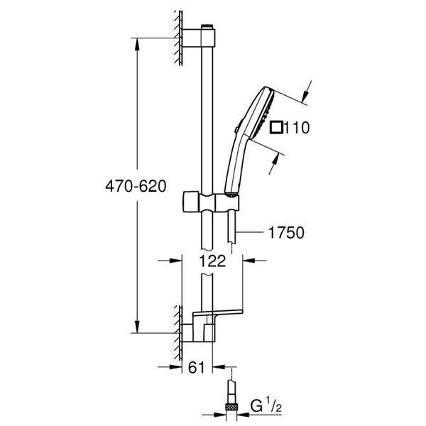 Душевой набор Grohe Tempesta Cube 110 II 26907003 (хром) 872670 фото