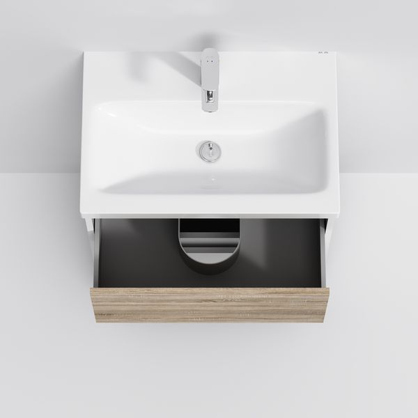 Тумба з умивальником Am.Pm Gem S 60 см (M91-FSX0602-WC0602WF38) білий/дерево 534823 фото