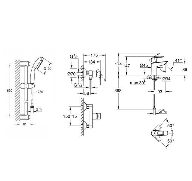 Набор смесителей для душа Grohe Bauloop New S 123220SAN 547003 фото