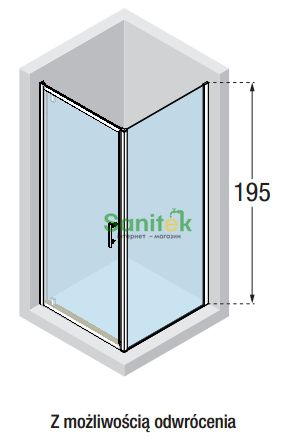 Душові двері Novellini Kali G 80 (KALIG76-1B) профіль сріблястий/скло прозоре 273873 фото