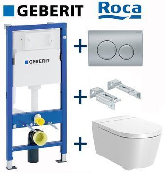 Комплект інсталяції Geberit Duofix 458.103.00.1+115.127.46.1 з унітазом Roca Inspira Round Rimless A346527000 з сидінням Soft Closing 773356 фото