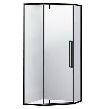 Душевая кабина Eger A Lany 90x90 (599-552 Black) чёрный профиль/стекло прозрачное с поддоном 271394 фото