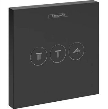 Переключающий вентиль Hansgrohe ShowerSelect 15764670 на 3 потребителя (чёрный матовый) 502222 фото