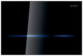 Змивна клавіша Geberit Sigma 80 (116.090.SG.6) безконтактна для Sigma 12 см (UP320) чорне скло 546546 фото