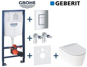 Комплект инсталляции Grohe Rapid SL 38772001 с унитазом Geberit One Rimless 500.202.01.1 с сиденьем Duroplast SoftClose 723639 фото
