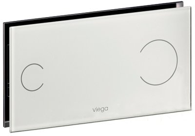 Смывная клавиша Viega Visign for More 100 (622671) электронная 230 В (стекло светло-серое) 141246 фото