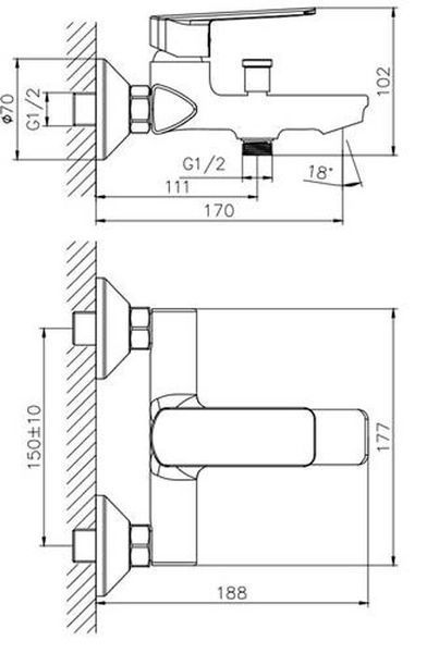 Змішувач для ванни Koller Pool Style SL0100 (хром) 514165 фото