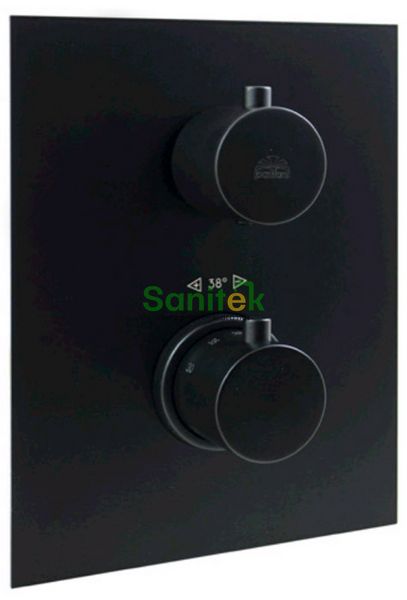 Змішувач для ванни та душу Paffoni Light LIQ519NO/M з термостатом прихованого монтажу 3-х ходовий (чорний матовий) 386508 фото