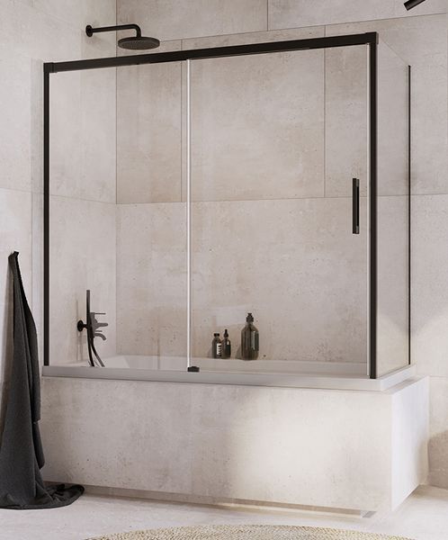 Бічна стінка для ванни Radaway Idea Black PN S 75 R (10005075-54-01R) чорний профіль/скло прозоре 281070 фото