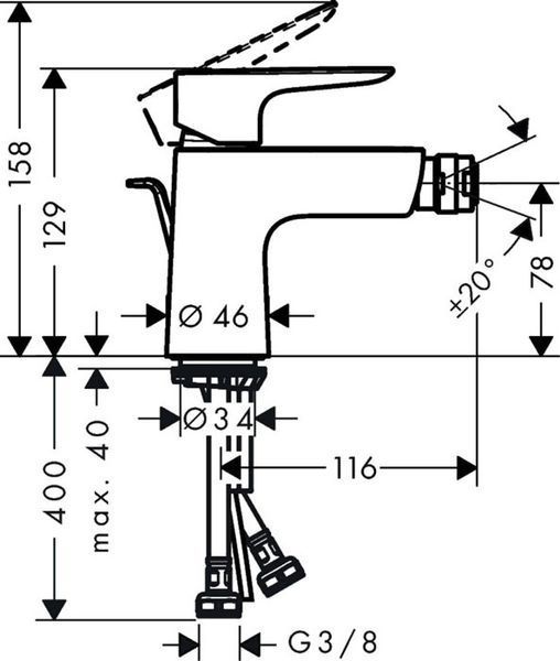 Смеситель для биде Hansgrohe Talis E 71720340 (чёрный хром) 304556 фото