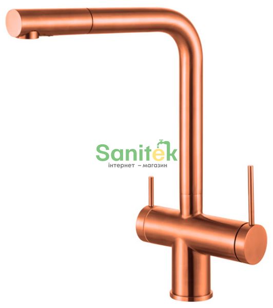 Смеситель для кухни Fabiano FKM 31.14 S/Steel Nano Copper с подключением питьевой воды (8231.401.1143) медь 692165 фото