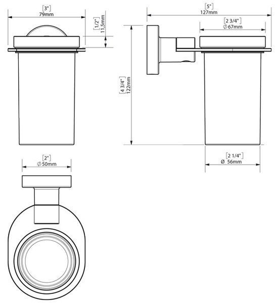 Стакан для ванної кімнати Sonia Tecno Project 166114 (білий) 301932 фото