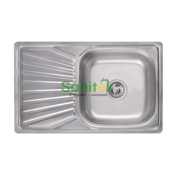 Кухонна мийка Lidz 7848 Satin 0,8 мм (LIDZ7848SAT) 374567 фото