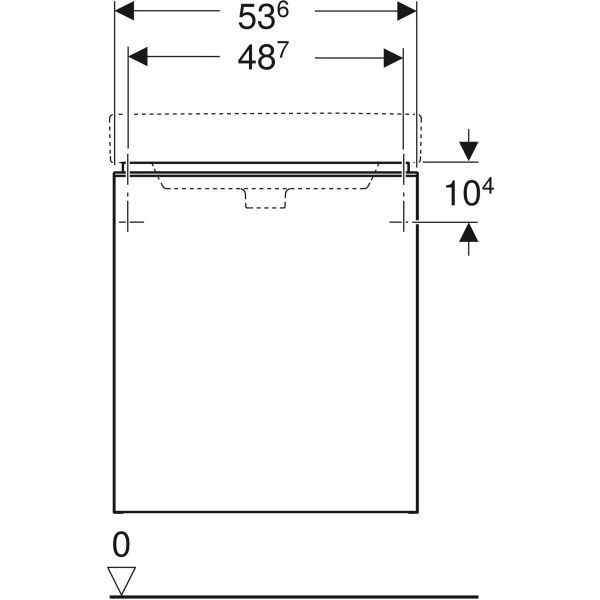 Тумба с умывальником Geberit Smyle Square 55 см (500.365.JR.1/500.259.01.1) тёмный орех 538102 фото