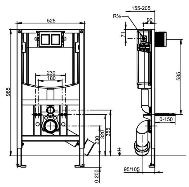 Інсталяція для унітазу Sanit Ineo Plus 90.738.00.T000 (985 мм) 325317 фото