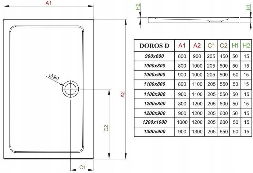 Душевой поддон Radaway Doros Plus D 120x90 (SDRPD1290-01) 208591 фото