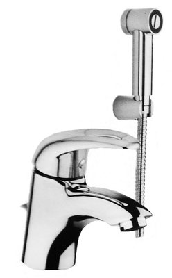 Змішувач для умивальника Emmevi Luxor CR7063R.B з гігієнічним душем (хром) 115091 фото