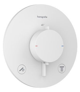 Змішувач для ванни та душу Hansgrohe Ecostat Comfort S 33715700 прихованого монтажу з термостатом (білий матовий) 989016 фото