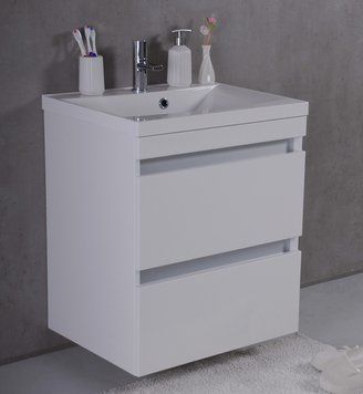 Тумба с умывальником Fancy Marble (Буль-Буль) Borneo 600 Lucia (белая) 128829 фото