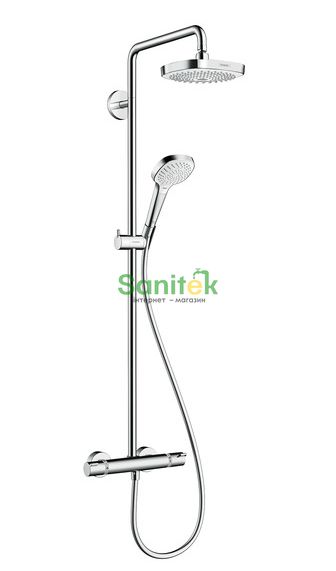 Душова система Hansgrohe Croma Select E 180 2jet Showerpipe 27256400 з термостатом (білий/хром) 128676 фото