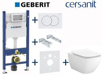 Комплект инсталляции Geberit Duofix 458.126.00.1+115.107.11.1 с унитазом Cersanit Virgo Clean On с сиденьем Soft Closing 696809 фото