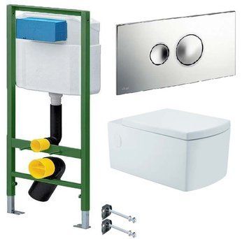 Комплект инсталляции Viega Standart 713386 с унитазом Jaquar Kubix KUS-35951 + сиденье soft close + кнопка + крепление 273396 фото