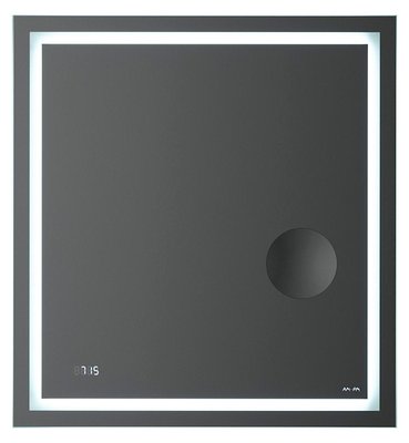 Дзеркало для ванної кімнати AM.PM Gem 65х70 см M91AMOX0653WG з контурним LED-підсвічуванням вбудованим годинником та лінзою 491721 фото