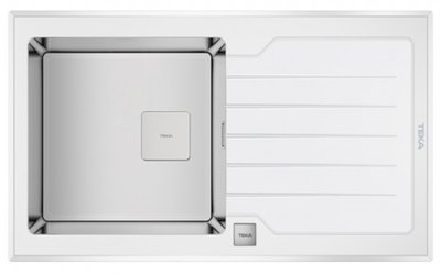 Кухонна мийка Teka Diamond 1B 1D 86 (115100012) біле скло 328000 фото
