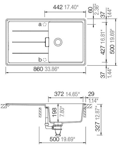 Гранітна мийка Schock Tia D-100 Cristadur Stone 88 (61055088) 543999 фото