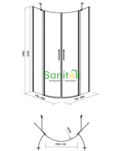 Душевая кабина Cersanit Moduo 80x80 (S162-009) хромированный профиль/стекло прозрачное 493739 фото