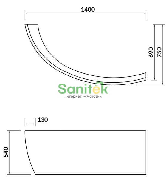Панель фронтальна для ванни Cersanit Nano 140 (права) 153001 фото