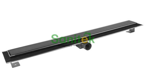 Душевой трап Inox Style L58507BG с решёткой Чёрное стекло (585 мм) 151029 фото