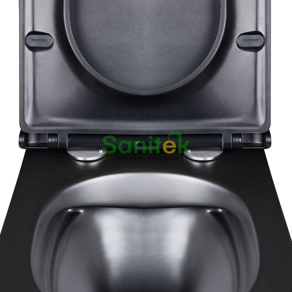 Унітаз підвісний Qtap Virgo Rimless (QT1833051ERMB) з сидінням Slim Soft-close (чорний мат) 519095 фото
