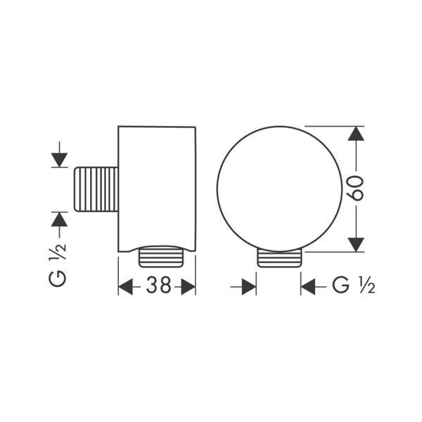 Подключение для душевого шланга Axor Starck Fixfit 27451000 (хром) 65352 фото