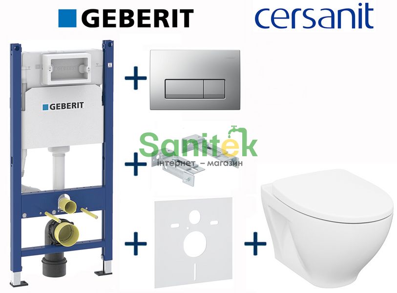 Комплект інсталяції Geberit Duofix 458.126.00.1+115.119.46.1 з унітазом Cersanit Moduo Clean On з сидінням Soft Closing 696981 фото