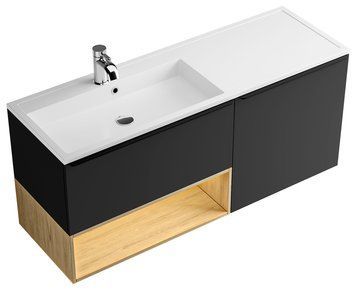 Тумба с умывальником Fancy Marble (Буль-Буль) Yaros 1400 Vox L (серая) 1007464 фото